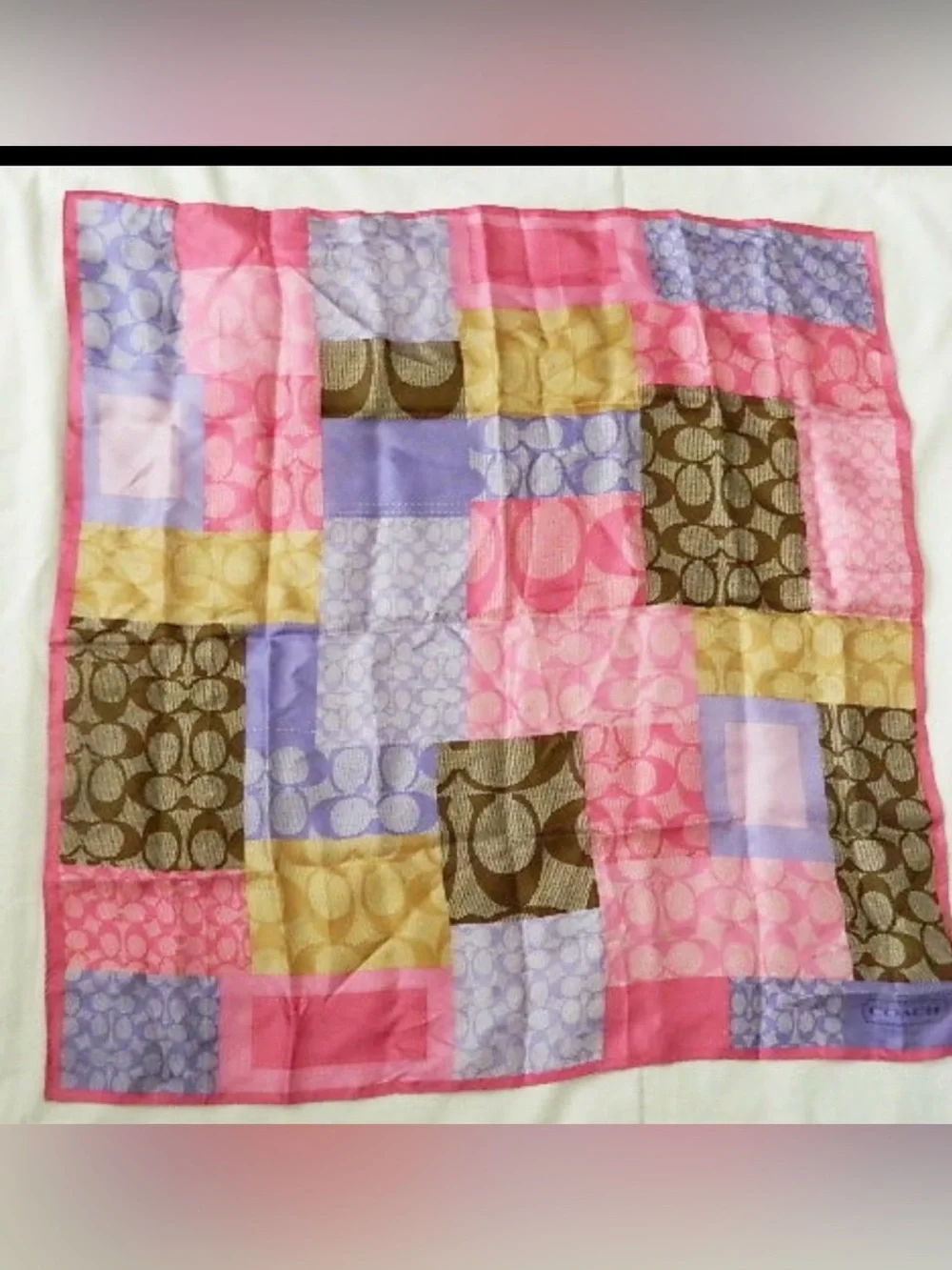 Coach Multicolor Signature Patchwork Scarf
